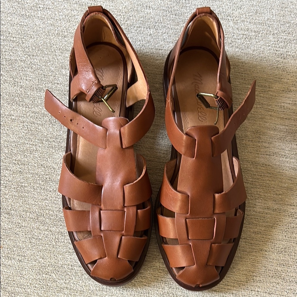 Madewell Brown Leather Fisherman’s Sandals